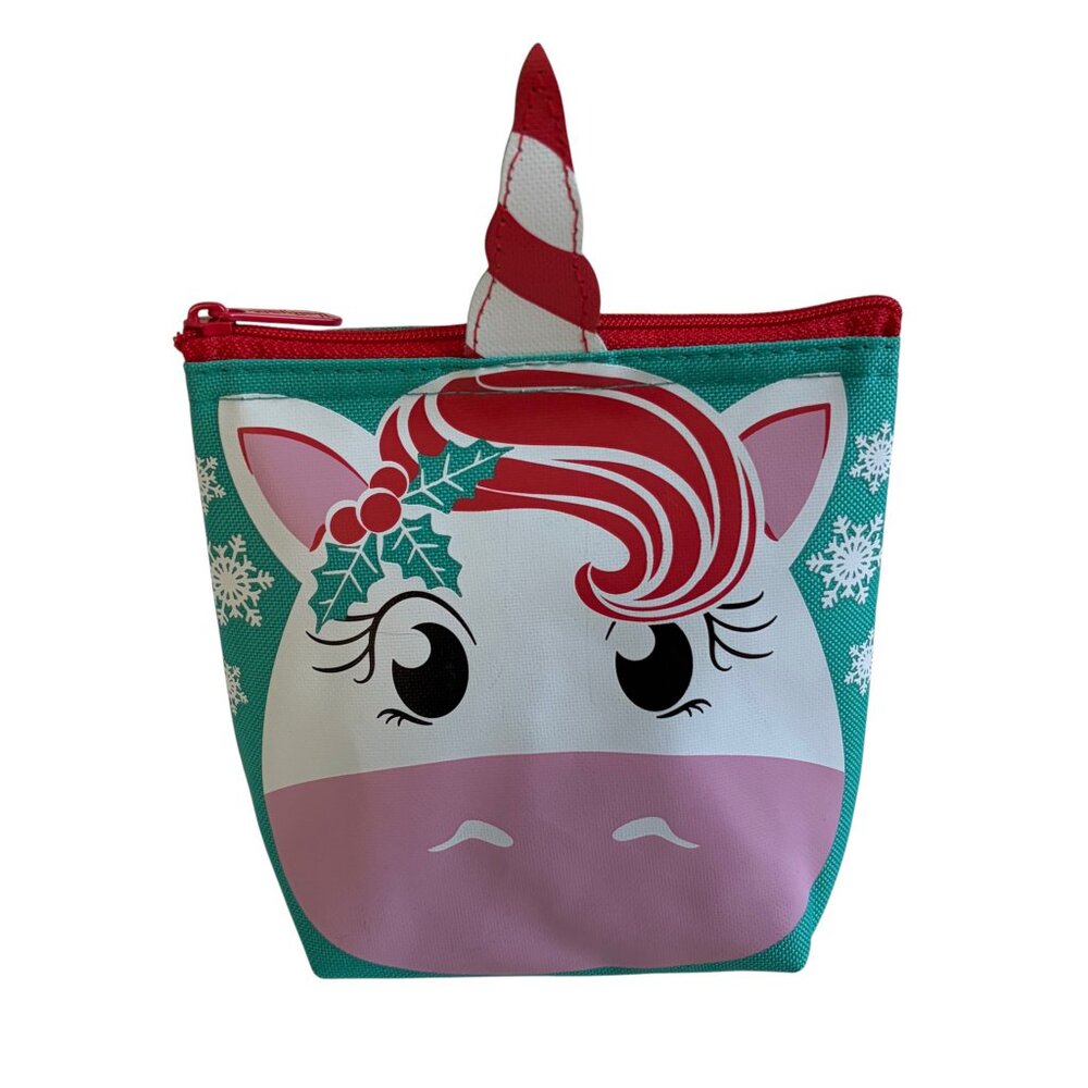 Thirty-One Cool Zip Snacker in Holiday Unicorn
